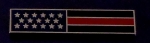 THIN RED LINE US Flag SILVER Uniform Award/Commendation Bar Pin